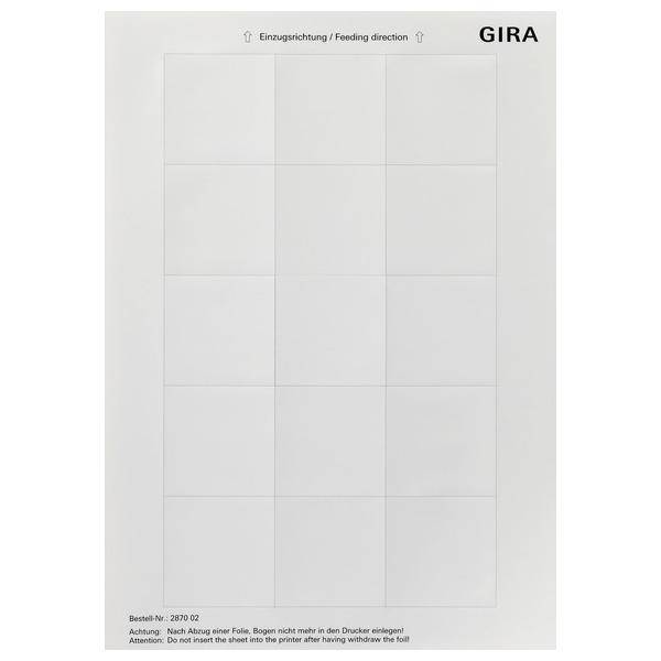 Gira Beschriftungsboegen 52x52 287002