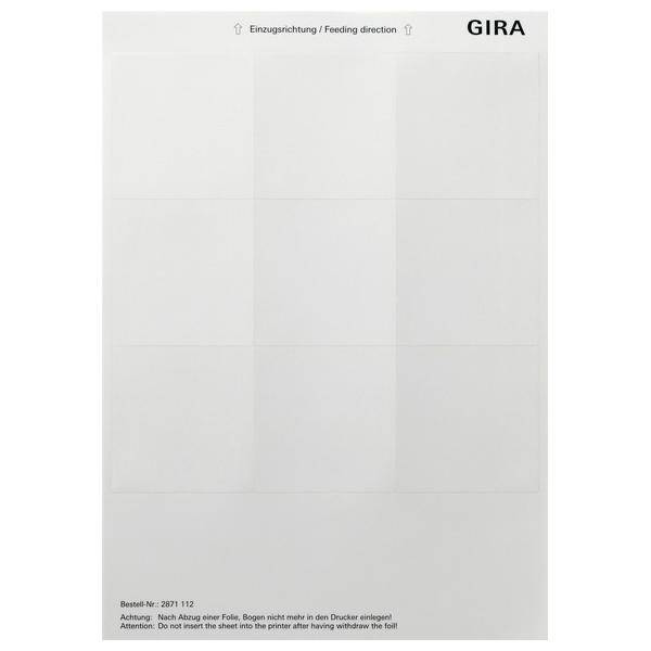 Gira Beschriftungsboegen 69x67 2871112