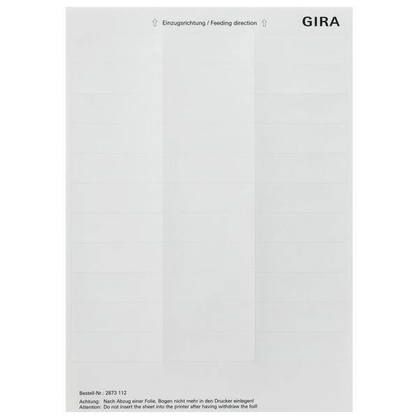 Gira Beschriftungsbogen 2873112