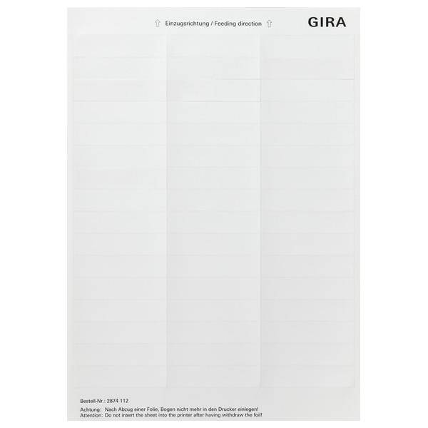 Gira Beschriftungsbogen 2874112