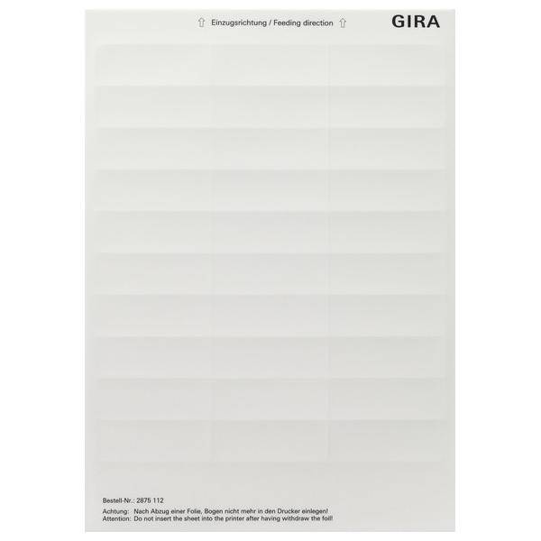 Gira Beschriftungsbogen 2875112