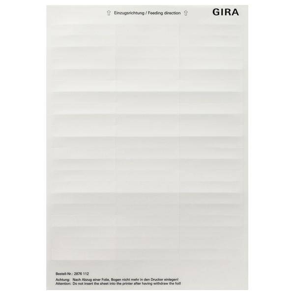 Gira Beschriftungsbogen 2876112