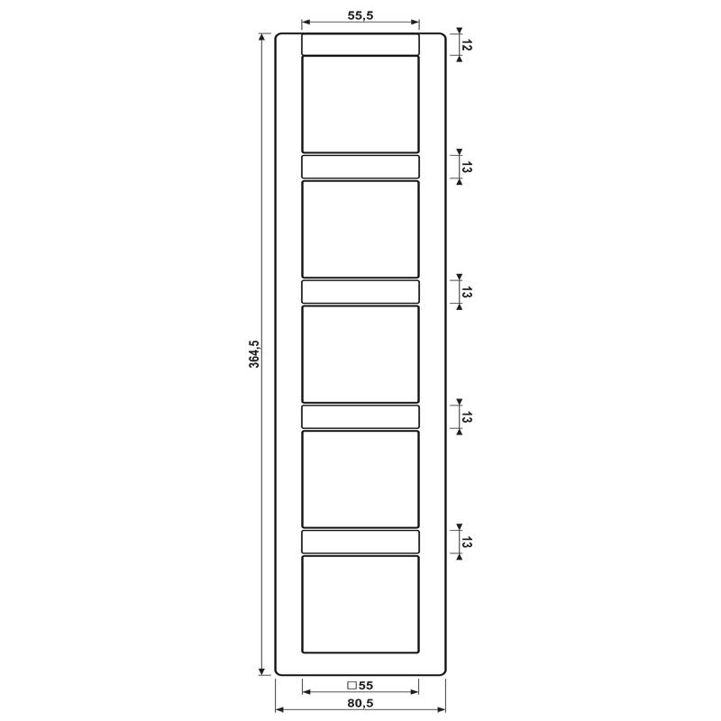 Jung Rahmen 5-fach aws AS 585 NA WW