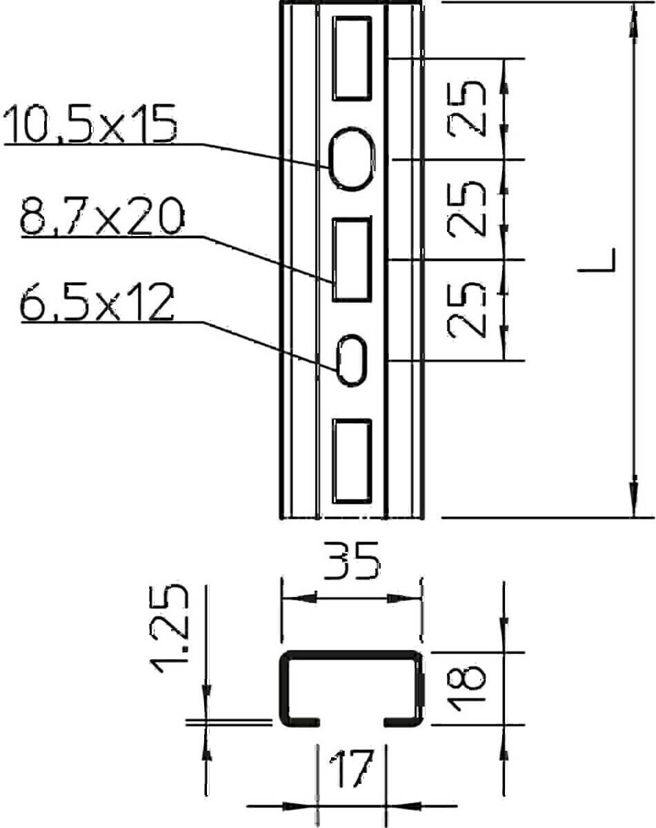 OBO Bettermann Profilschiene CML3518P1000FS