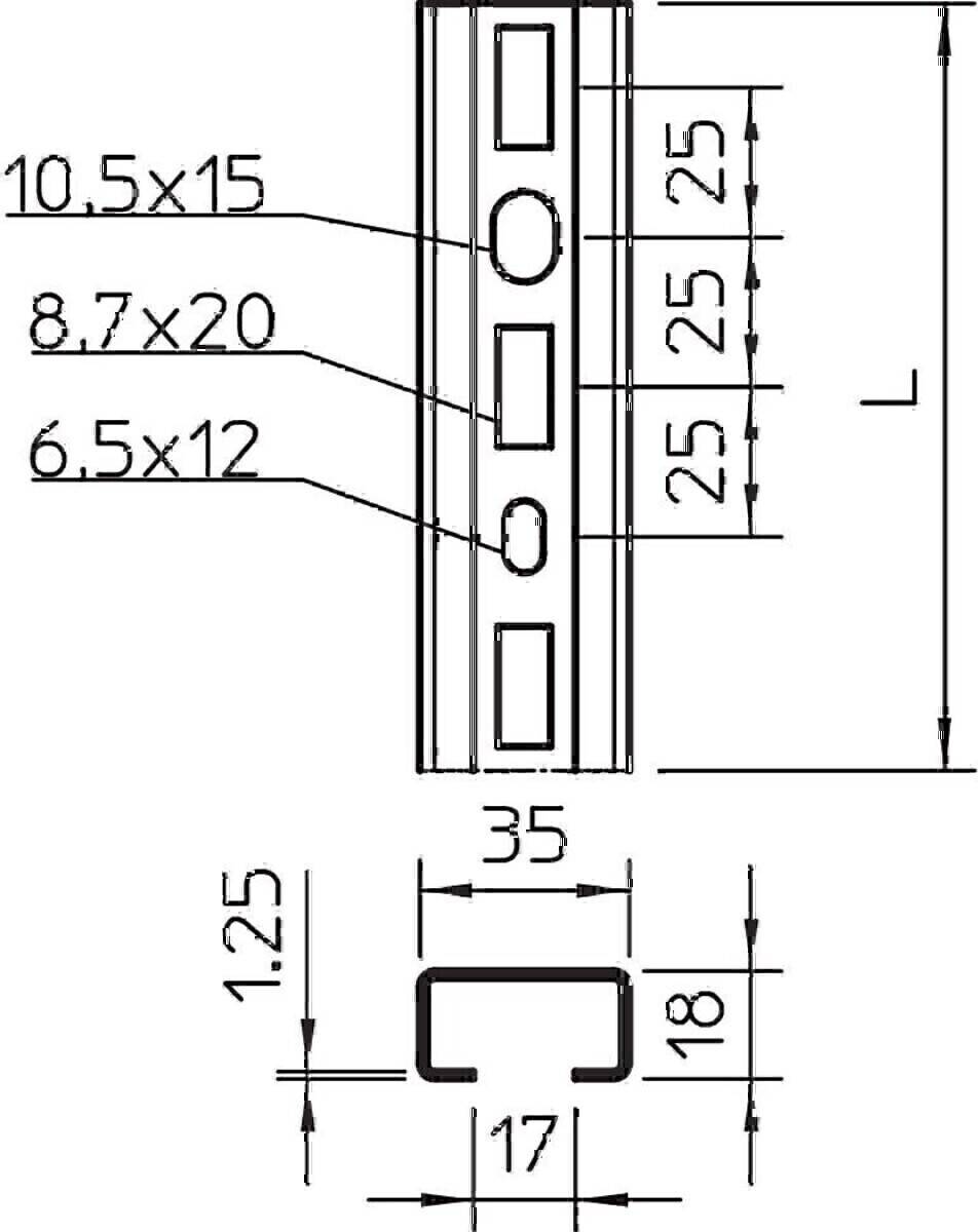 OBO Bettermann Profilschiene CML3518P1000FS