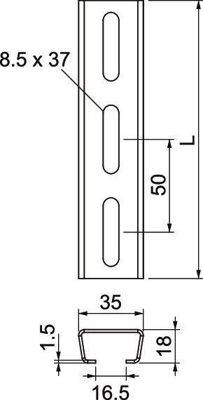 OBO Bettermann Profilschiene AML3518P1000FS
