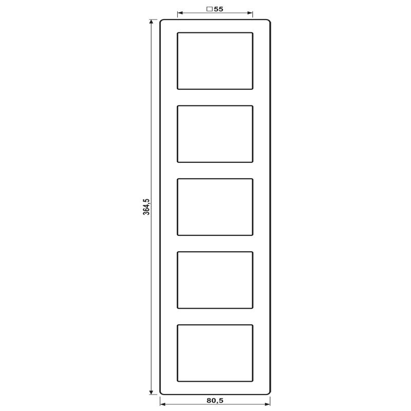 Jung Rahmen 5fach SPAS 585 WW