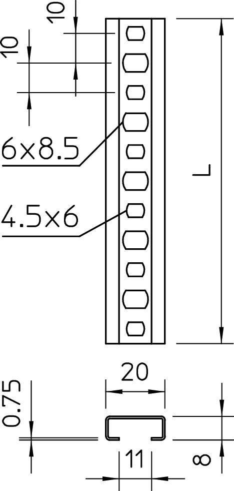 OBO Bettermann Profilschiene CL2008BP2000FS