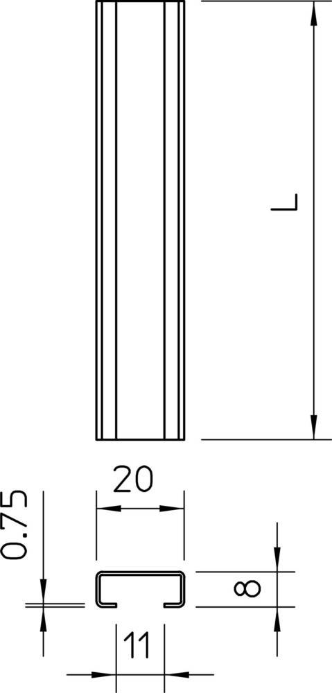 OBO Bettermann Profilschiene CL2008UP2000FS