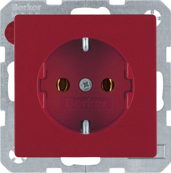 Berker SCHUKO-Steckdose rot, samt 41436012