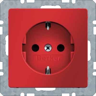 Berker SCHUKO-Steckdose rot, samt 47436012
