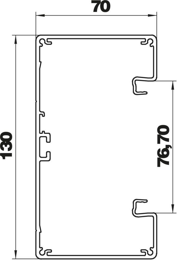 2 Mtr. OBO Bettermann Geräteeinbaukanal o. OT GA-S70130RW