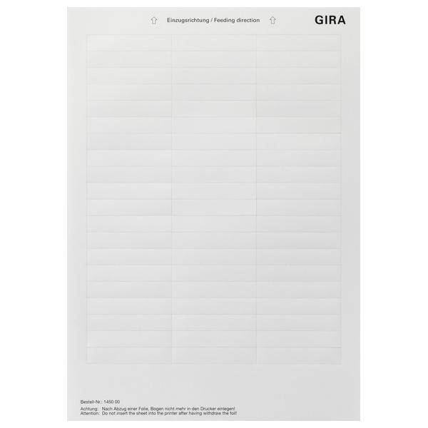 Gira Beschriftungsbogen 145000