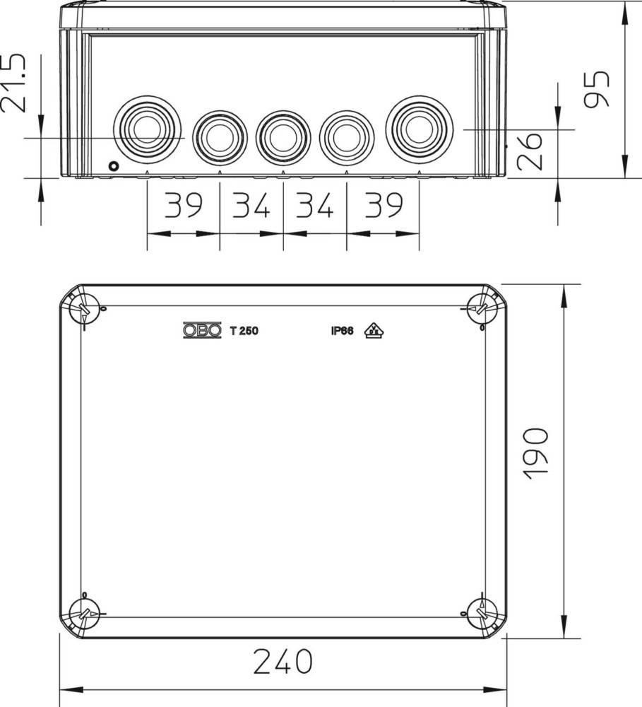 OBO Bettermann Kabelabzweigkasten T 250 F