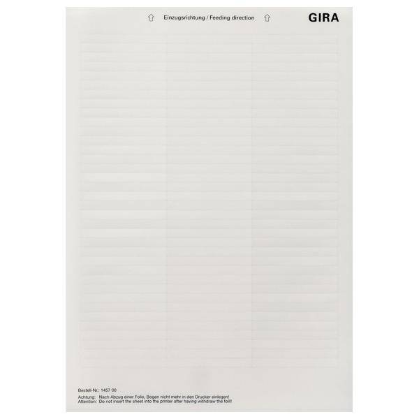 Gira Beschriftungsbogen 145700