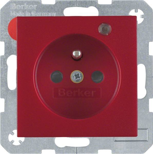 Berker Steckdose Glas rt matt 6765091915