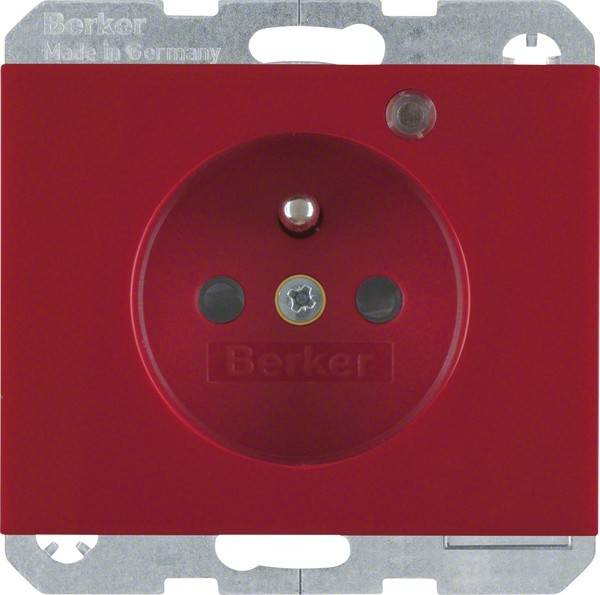 Berker Steckdose Glas rt/gl 6765097015