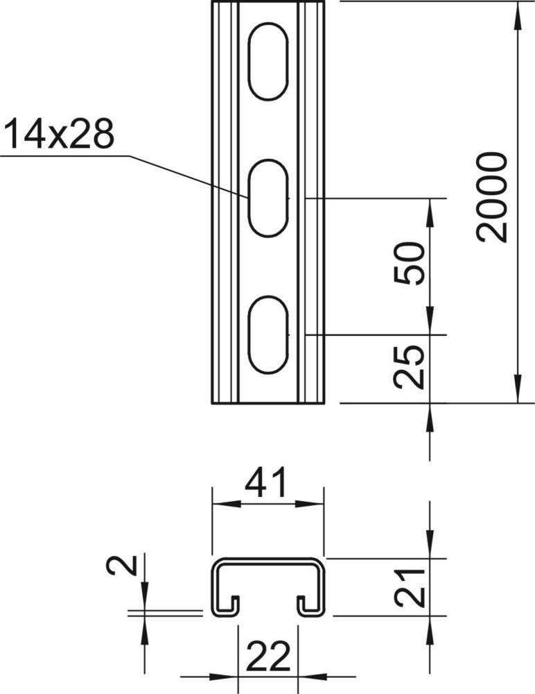 OBO Bettermann Profilschiene MS4121P2000FT