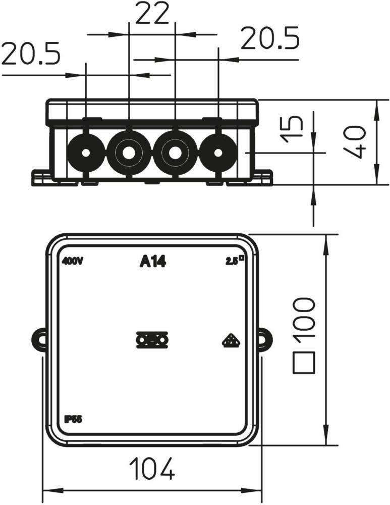 OBO Bettermann Kabelabzweigkasten A 14 HF RW