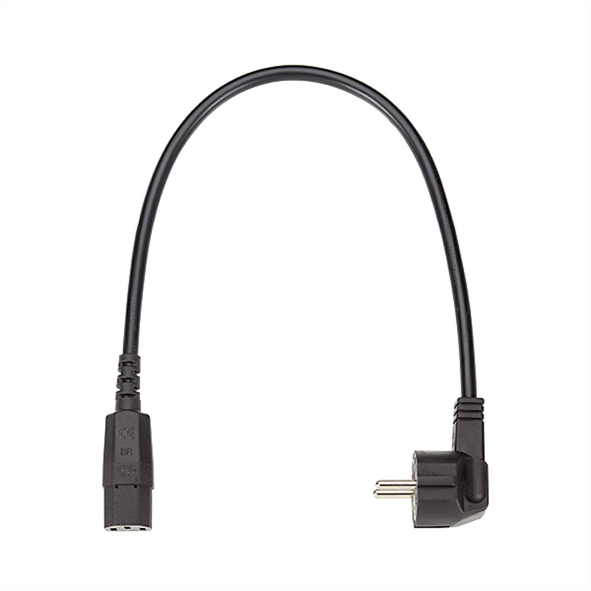 BACHMANN Netzkabel, gerade IEC-Buchse, schwarz, 0,5 m