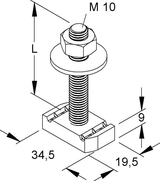 Niedax Hammerkopfschraube M10 HMZ M10/60 F