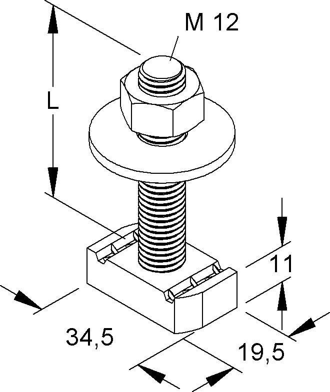 Niedax Hammerkopfschraube M12 HMZ M12/60 F