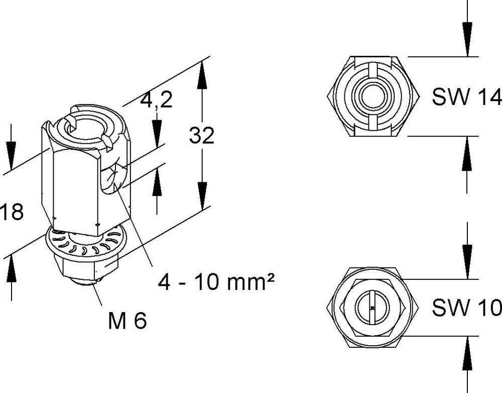 Niedax Erdungsklemme MTEKM 4X10 E10
