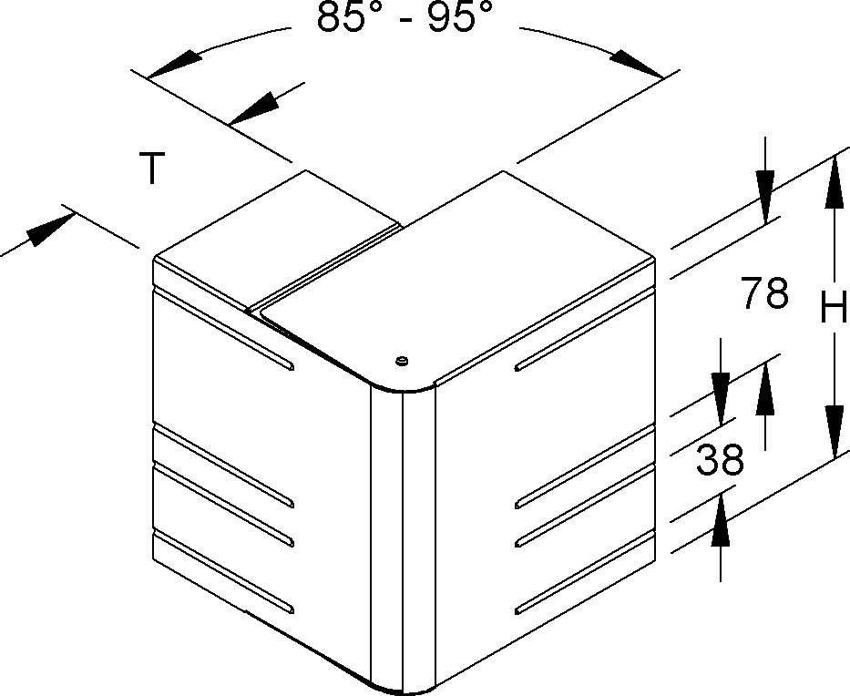 Niedax GK-Außeneck 90Gr. DKAV 170-78T100 R