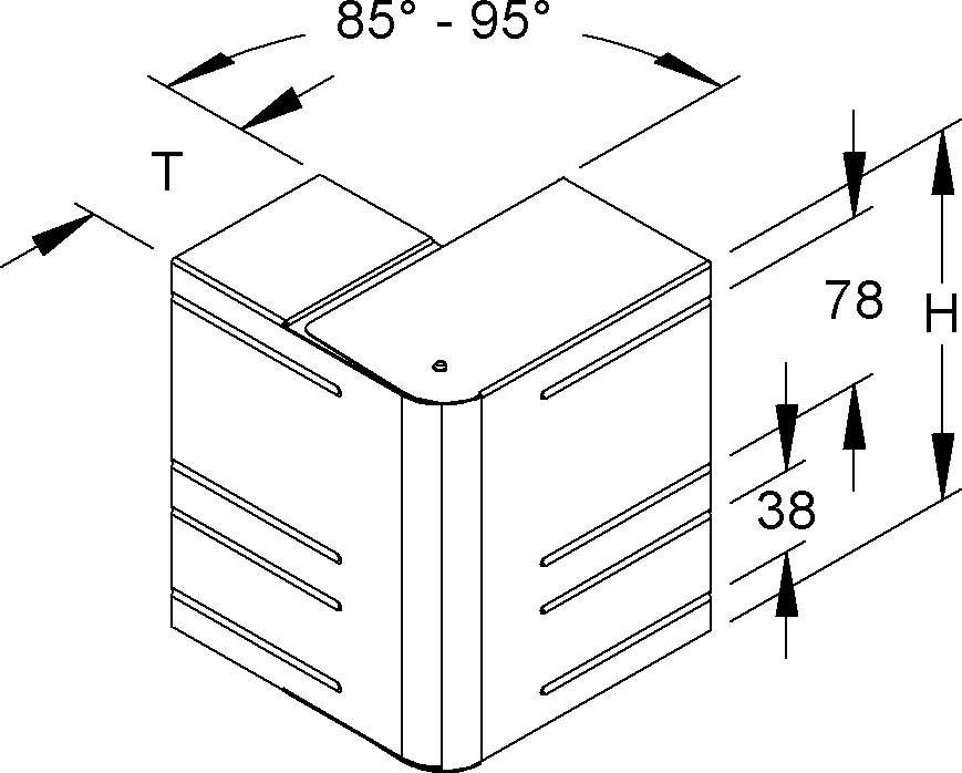 Niedax GK-Außeneck 90Gr. DKAV 170-78T80 W