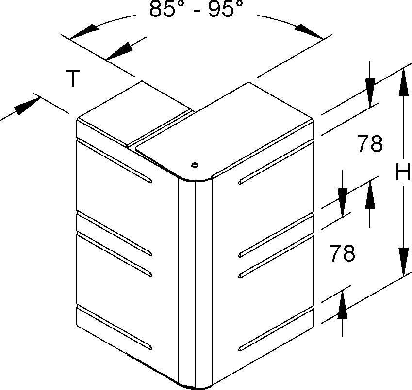 Niedax GK-Außeneck 90Gr. DKAV 220-78T80 L