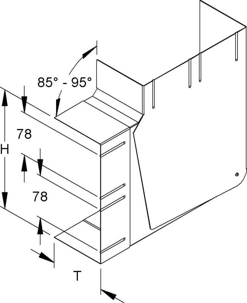 Niedax GK-Vertikaleck 90Gr. DKVV 220-78T100 WA