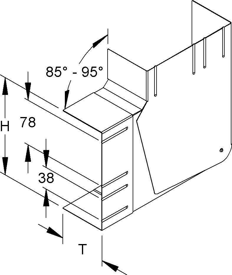Niedax GK-Vertikaleck 90Gr. DKVVO 170-78T80 W