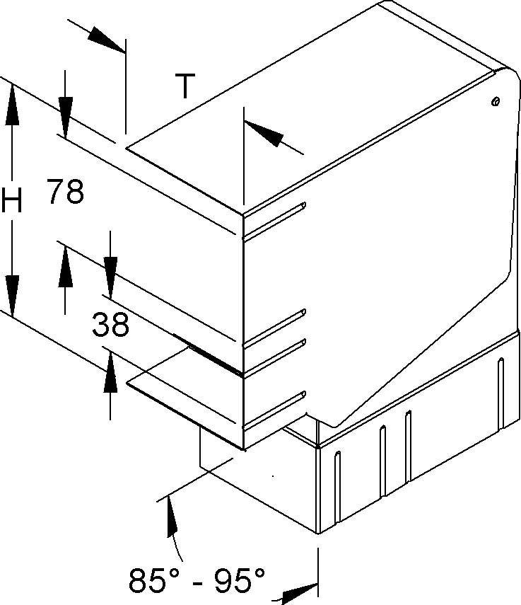 Niedax GK-Vertikaleck 90Gr. DKVVU 170-78T100 W