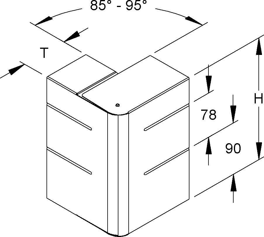Niedax GK-Außeneck 90Gr. GKAV 213A78T80 L