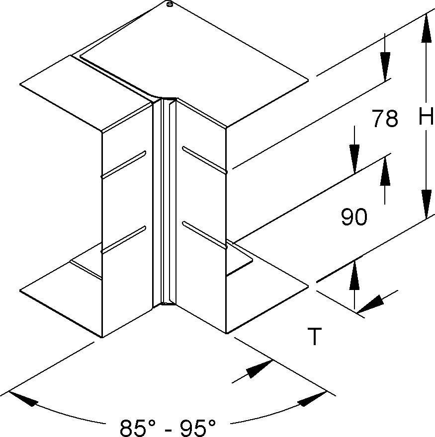 Niedax GK-Inneneck 90Gr. GKIV 213A78T100 WA