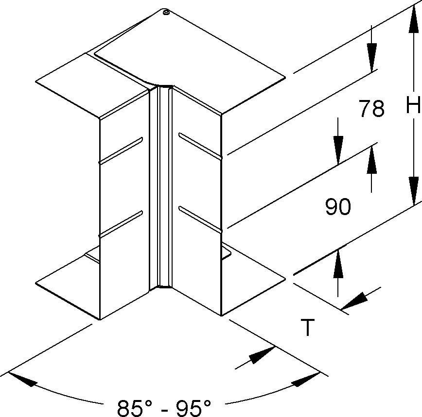 Niedax GK-Inneneck 90Gr. GKIV 213A78T80 L