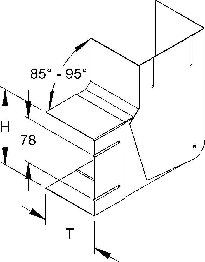 Niedax GK-Vertikaleck 90Gr. GKVV 133-78T100 W