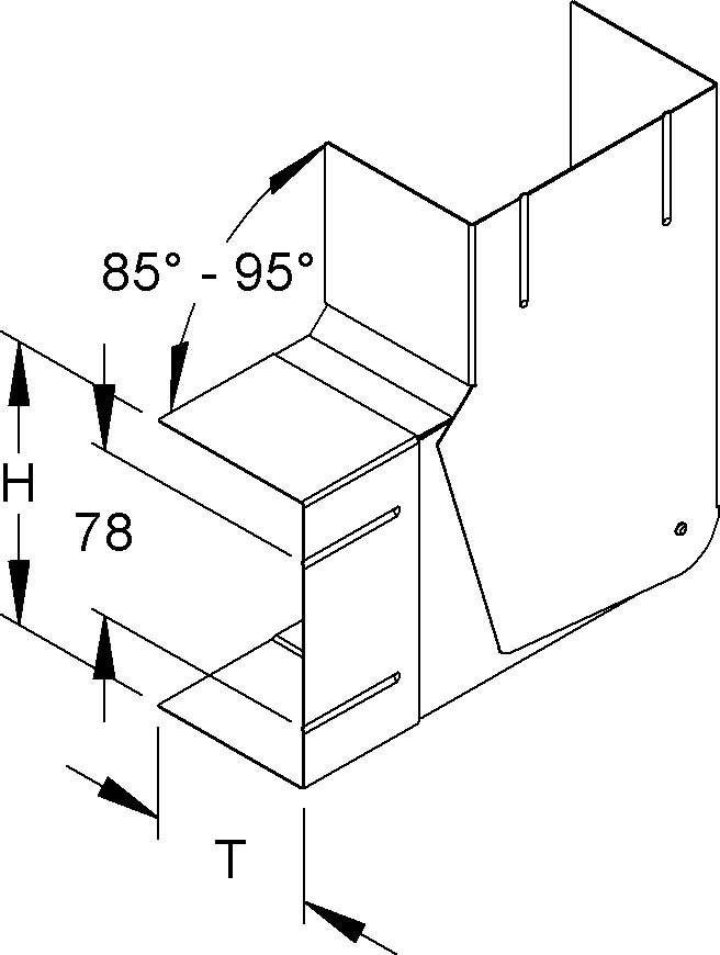 Niedax GK-Vertikaleck 90Gr. GKVV 133-78T80 WA