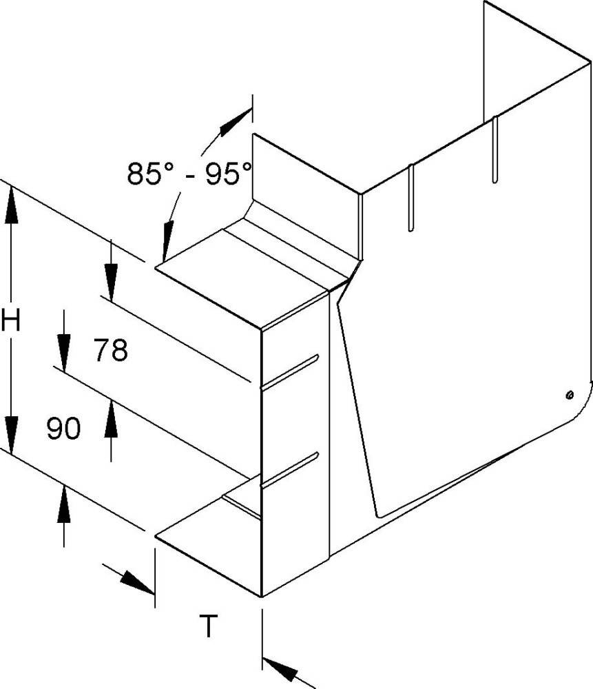 Niedax GK-Vertikaleck 90Gr. GKVVO 213A78T100 R