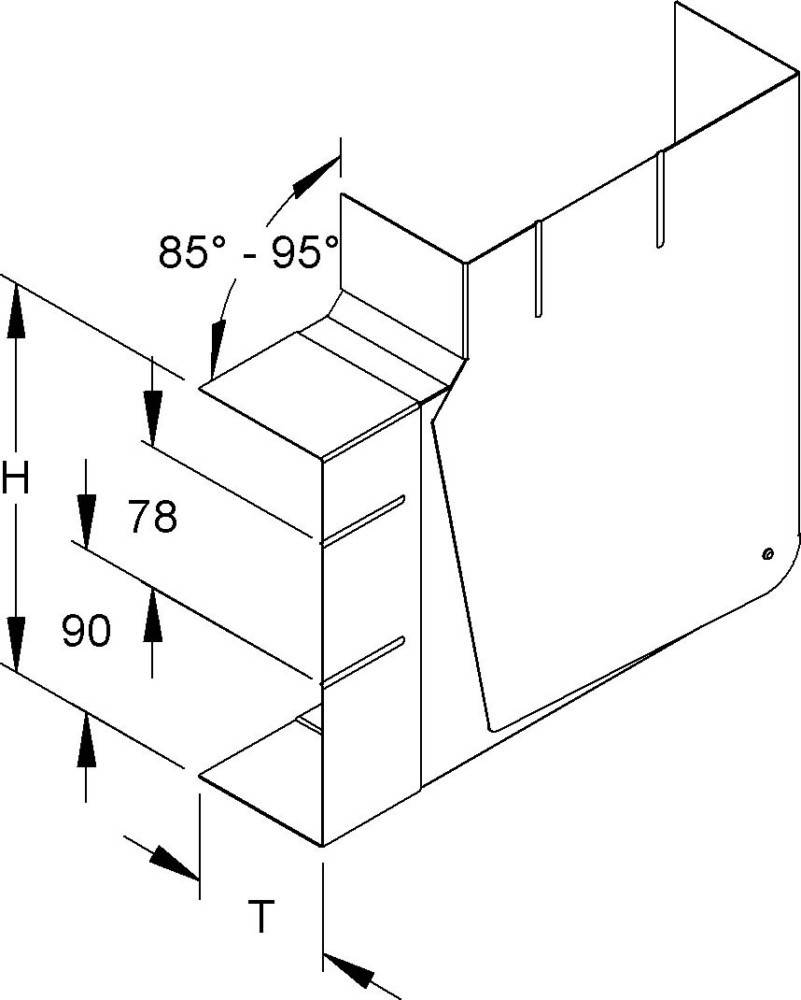 Niedax GK-Vertikaleck 90Gr. GKVVO 213A78T80 W