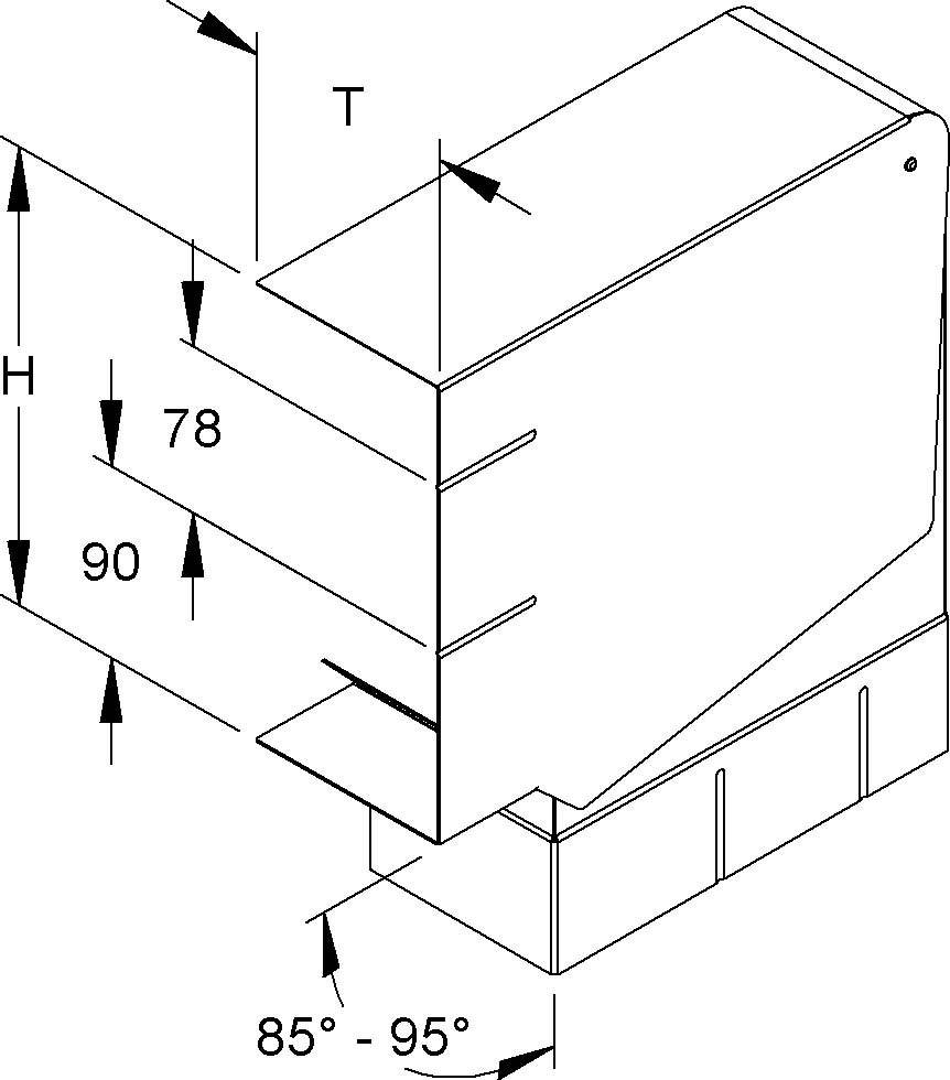 Niedax GK-Vertikaleck 90Gr. GKVVU 213A78T100 L