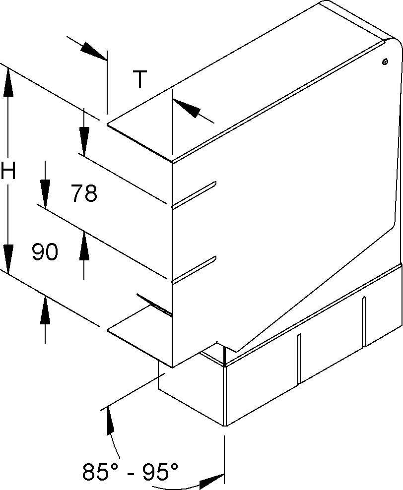 Niedax GK-Vertikaleck 90Gr. GKVVU 213A78T80 WA