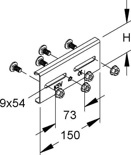 Niedax Stoßstellenverbinder KLVB 60/4 E5
