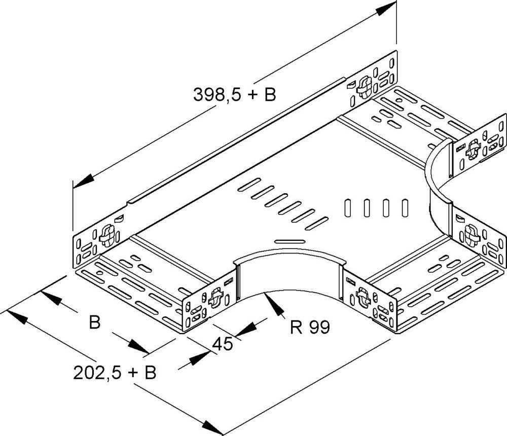 Niedax T-Stück für Kabelrinne RTSC 60.120 S