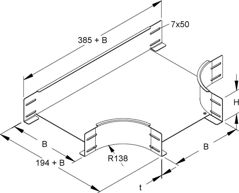 Niedax T-Stück für Kabelrinne RTSS 100.100 S