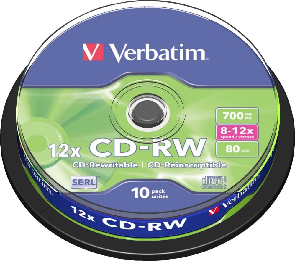 Verbatim CD-RW 80Min/700MB/8-12x VERBATIM 43480(VE10)