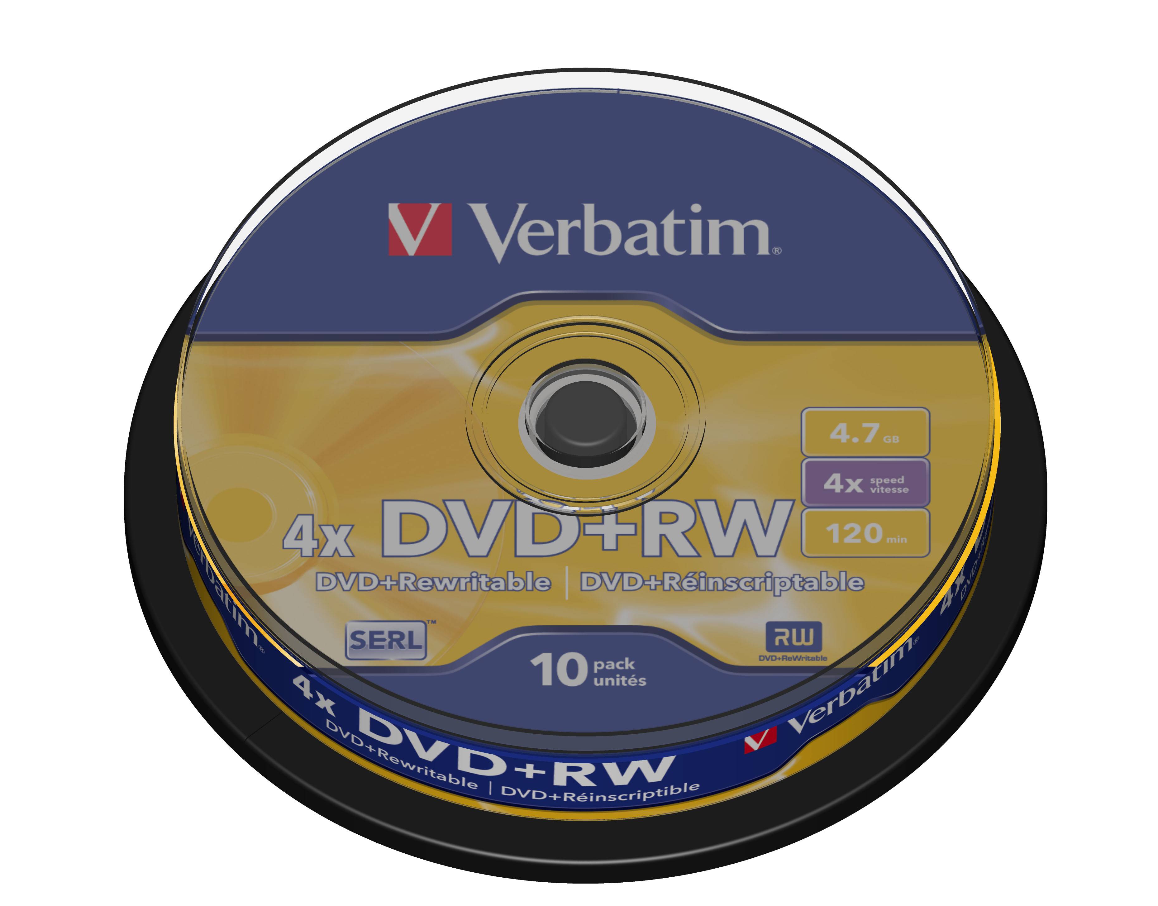 Verbatim - 10 x DVD+RW - 4.7 GB (120 Min.) 4x