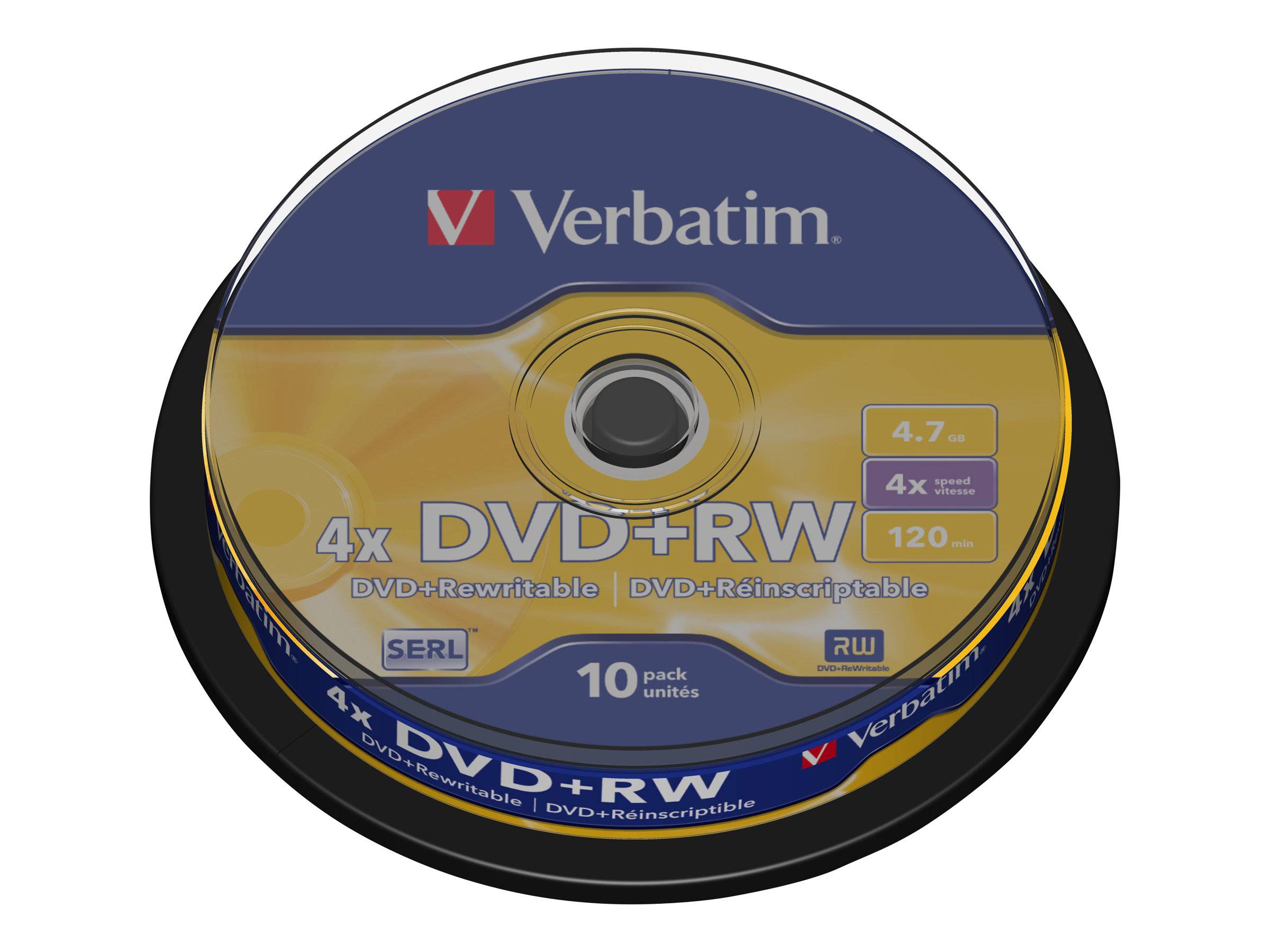 Verbatim - 10 x DVD+RW - 4.7 GB (120 Min.) 4x
