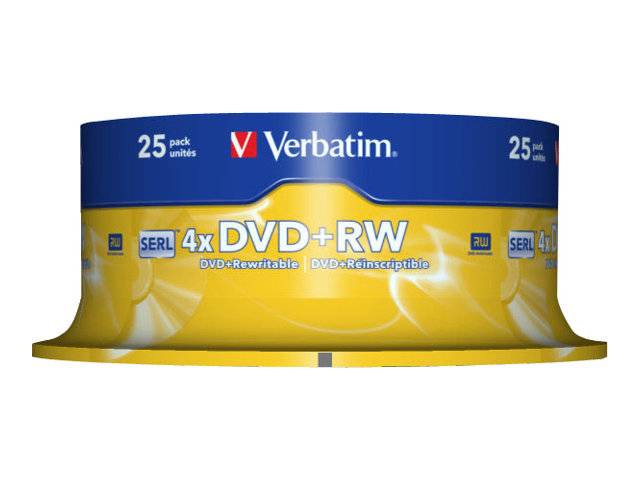 Verbatim - 25 x DVD+RW - 4.7 GB 4x - mattsilber