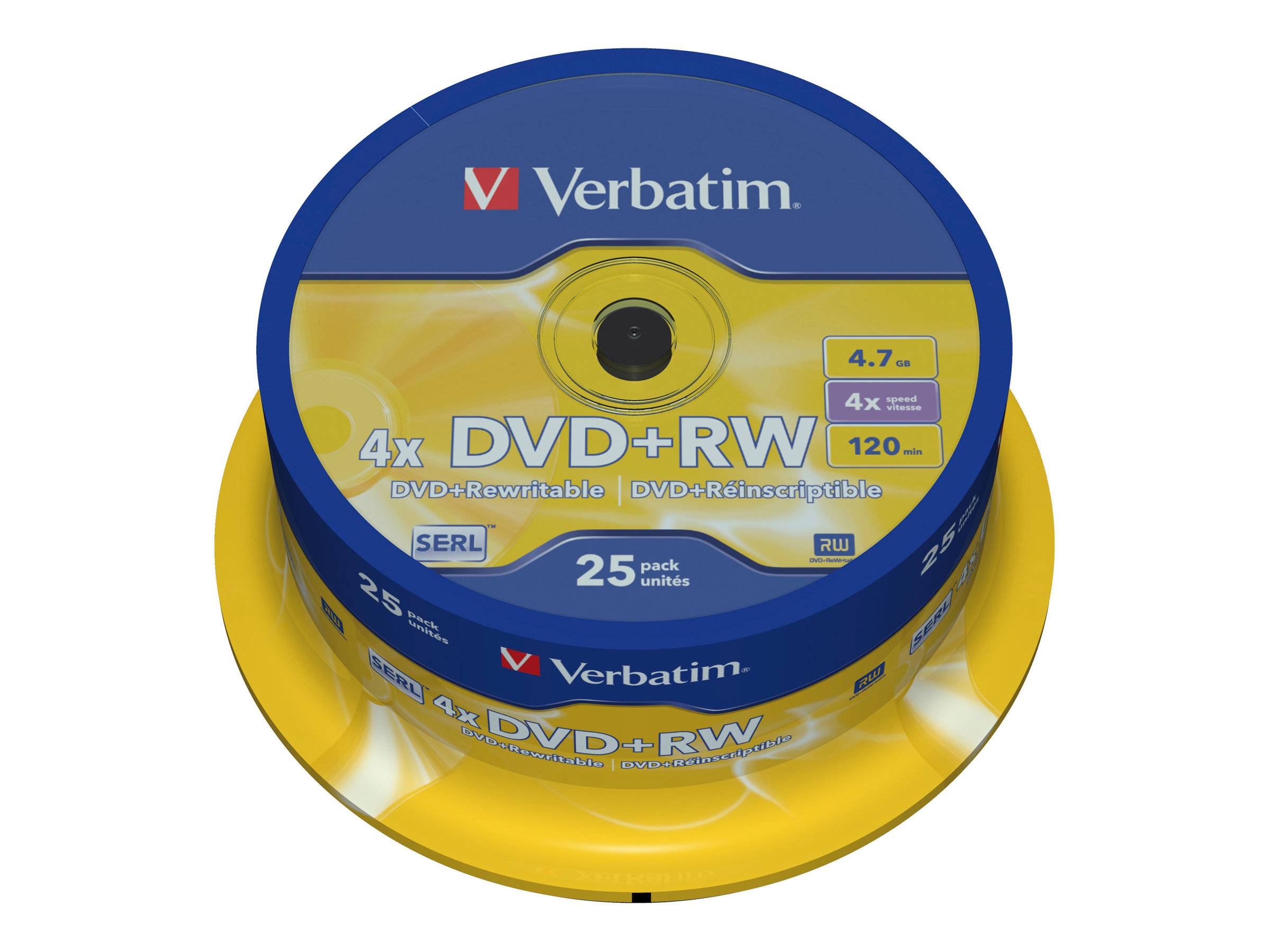Verbatim - 25 x DVD+RW - 4.7 GB 4x - mattsilber